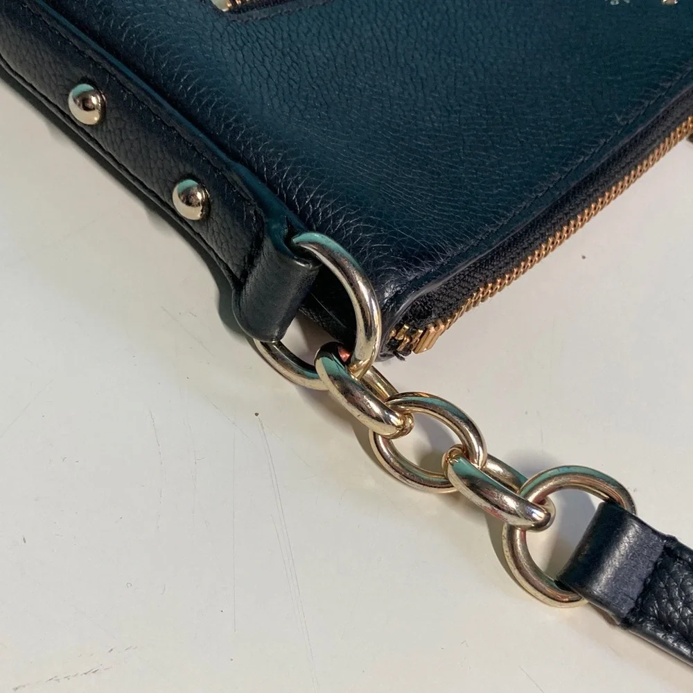 Kate Spade Melisse Black Leather Crossbody Bag 9” X 10” Zipper Top